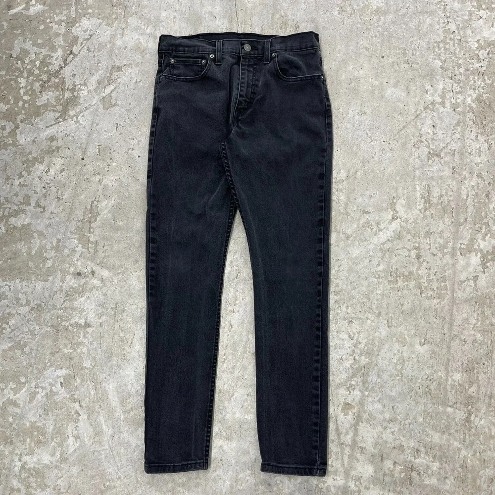 Levis Jeans Mens 32x32 Black Pants 512 Slim Tapered Skater Goth Denim